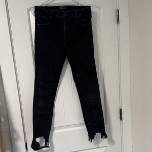 Abercrombie Black Distressed Hem Jeans